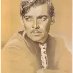 A pencil drawing of Clark Gable