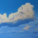 A landscape painting of clouds during the day