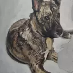 An oil painting of a pet dog