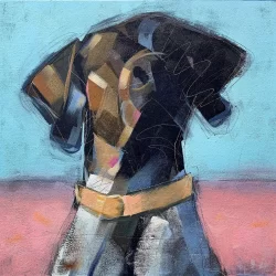 Acrylic painting on Canvas of a Vizsla